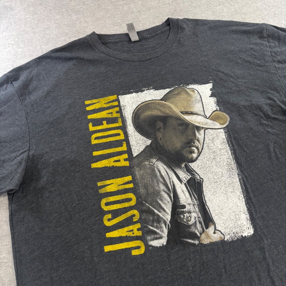 Jason Aldean Ride All Night Tour Graphic T-Shirt Mens XXL‎ Charcoal Gray Heather
